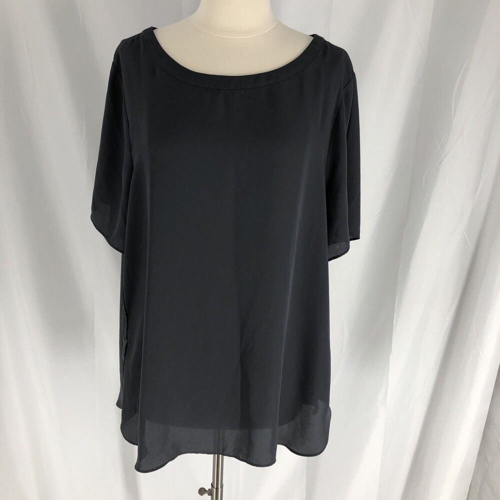 Banana Republic Women’s Grey Size XL Sheer Shirt Blouse